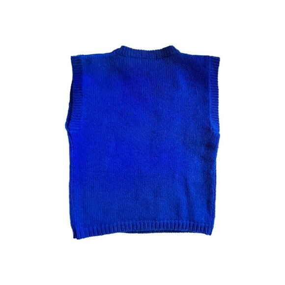 skyr sportswear vintage size medium blue sweater vest w aztec print - Picture 2 of 9